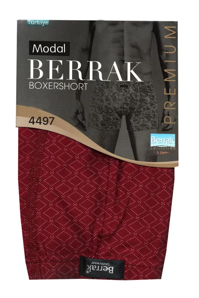 Erkek Likralı Beli İnce Lastikli Modal Boxer Berrak-4497 - 2