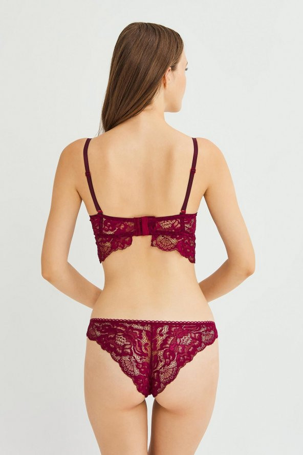 Cansoy 311 Destekli Balenli Dantelli B-Cup Bralet Takım - 2