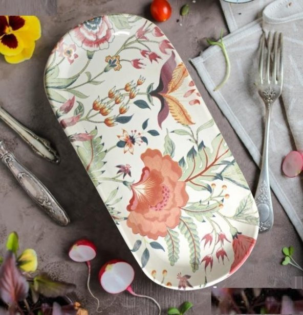 Keramika Noyan 26 cm Kayık Tabak Beyaz 004
