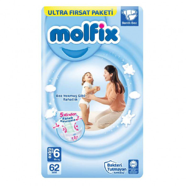 Molfix Bebek Bezi No:6 XL 62 Adet