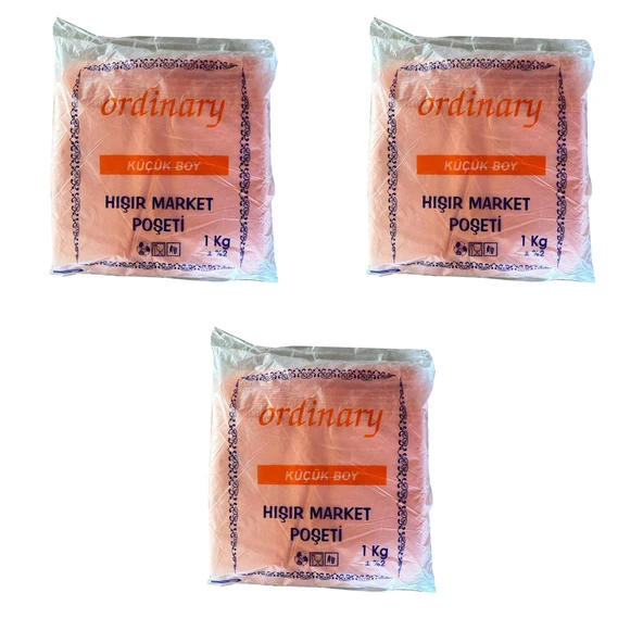 Ordinary Turuncu Market Poşeti Torbası - Hışır Atlet Poşet - Küçük Boy - 24 x 40 Cm. - 3 Kg.