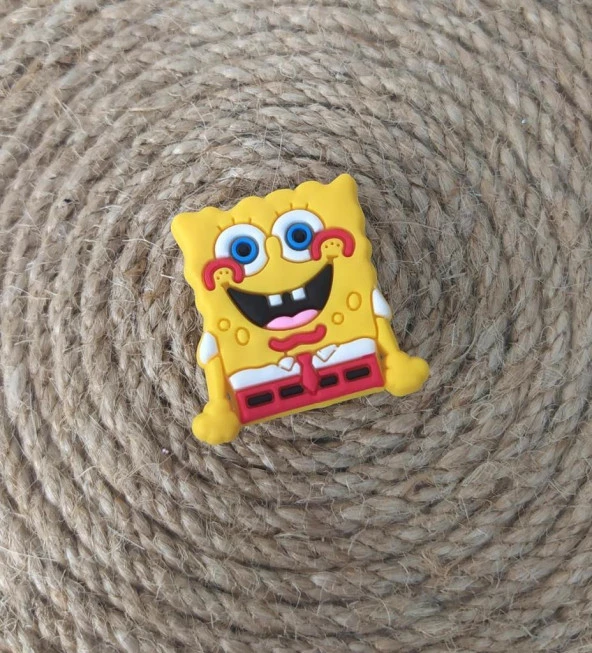 Terlik Ayakkabı Sandalet Tokası Silikon Sunger Bob 1 Adet Tekli Terlik Süsü Aksesuar - 1