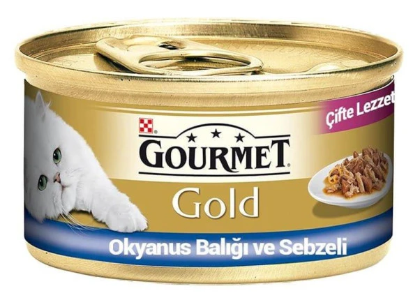 Gourmet Gold Okyanus Balıklı Yetişkin Kedi Konservesi 85 gr X 3