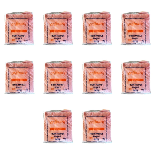 Ordinary Turuncu Market Poşeti Torbası - Hışır Atlet Poşet - Orta Boy - 26 x 50 Cm. - 10 Kg. ürün görseli 1