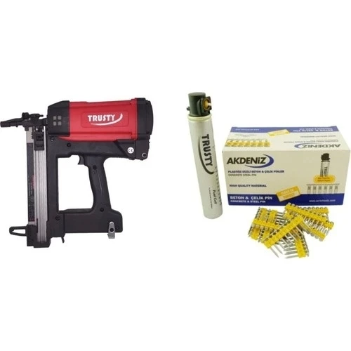 Trusty Betona Gazlı Çivi Çakma Tabancası 15-40 Mm , 1000 Çivi ve Gaz Tüpü