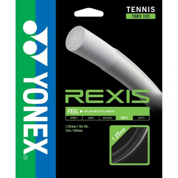 Yonex Rexis 1.30 / 12M Siyah Tenis Kordajı