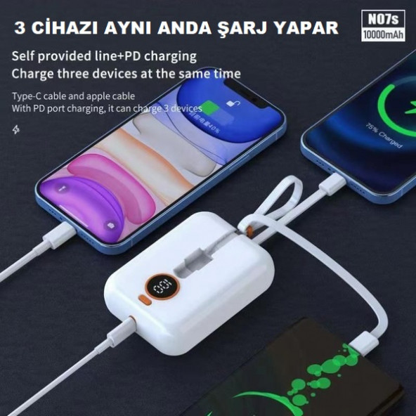 10000 Mah 66W Ultra Hızlı Powerbank Apple iphone Lightning Ve Type-c - 2