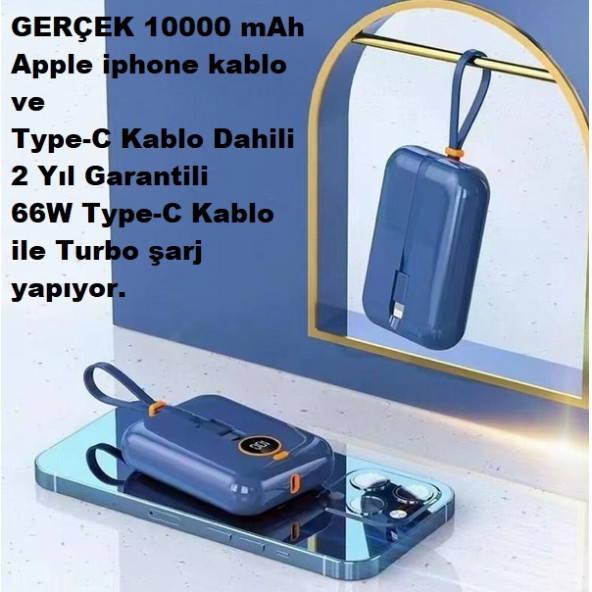 10000 Mah 66W Ultra Hızlı Powerbank Apple iphone Lightning Ve Type-c - 3