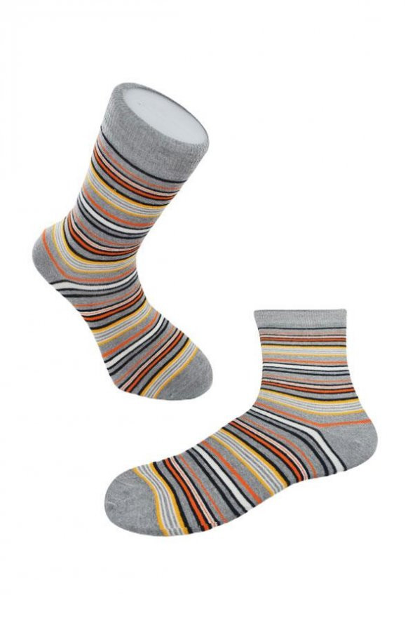 Dode Flora Erkek Pamuk Dikişsiz İnce Çizgili Renkli Konforlu Rahat Özel Seri 6'lı Soket Çorap - 2