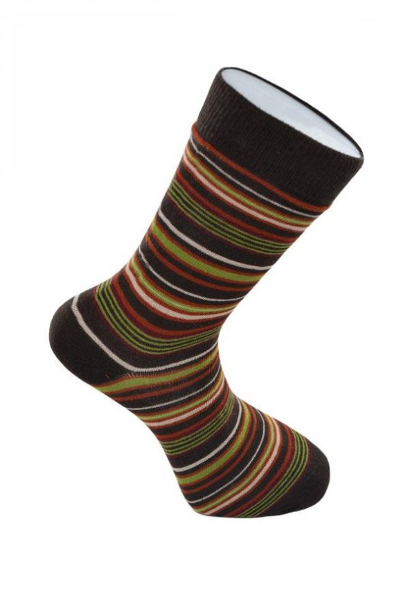 Dode Flora Erkek Pamuk Dikişsiz İnce Çizgili Renkli Konforlu Rahat Özel Seri 6'lı Soket Çorap - 6