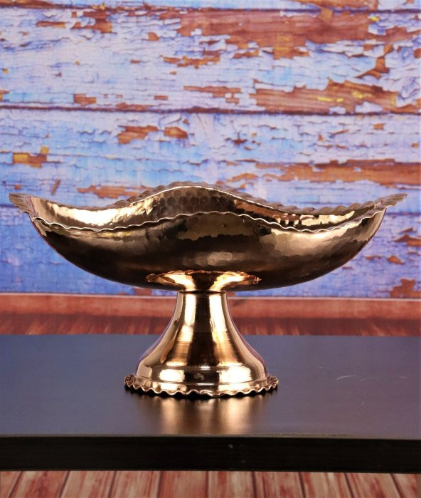 Morya Bakır Gondol Şekerlik Dövme 30 cm - 2