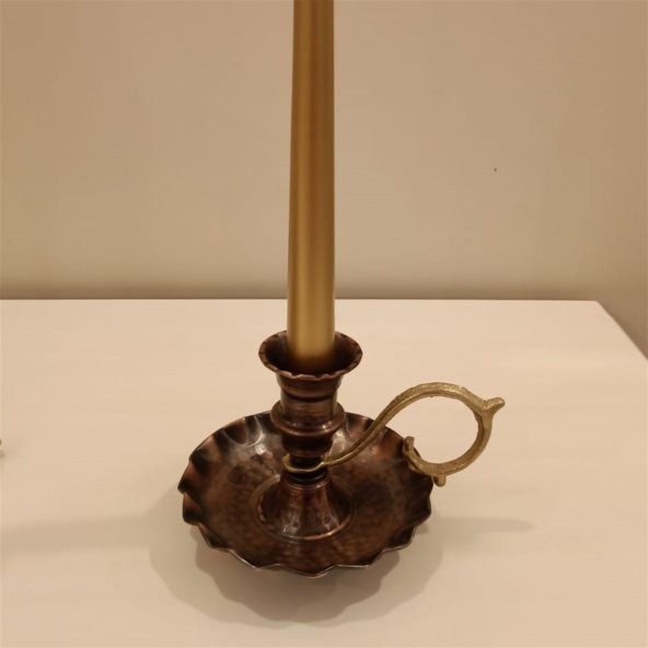 Morya Bakır Şamdan Mumluk Eskitme Şinanay - 2