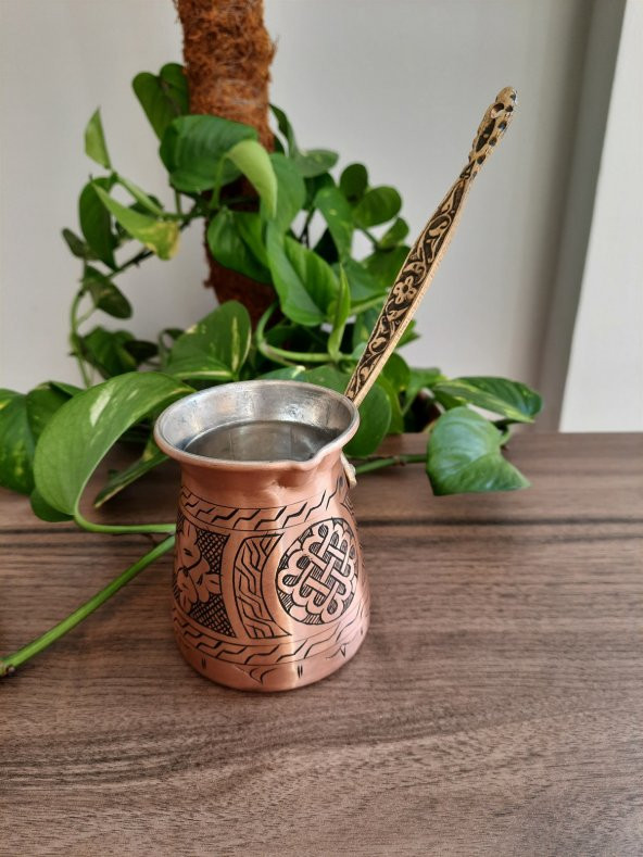 Morya Bakır Cezve Kalın İşlemeli 250 ml - 2