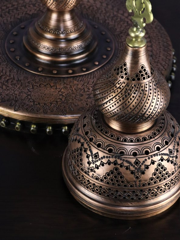 Morya Bakır Osmanlı Motifli Sultan Buhurdanlık - 2