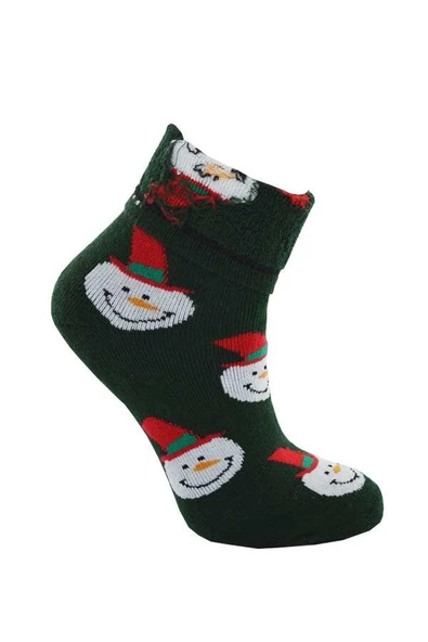 Dode Flora Çocuk Pamuk İç Havlu Kardam Adam Desenli Soket Yılbaşı Çorabı - 9