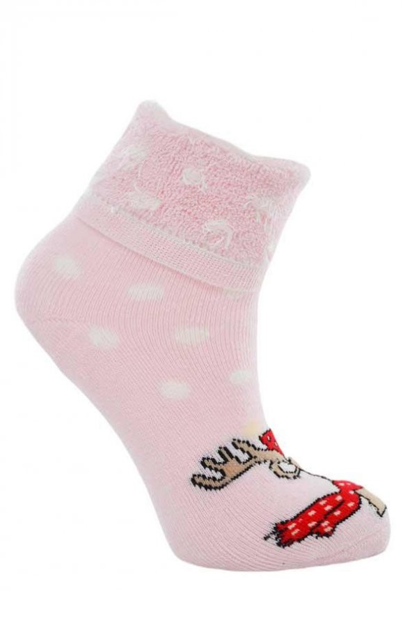 Dode Flora Çocuk Pamuk İç Havlu Puantiye Desen Soket Yılbaşı Çorabı - 6