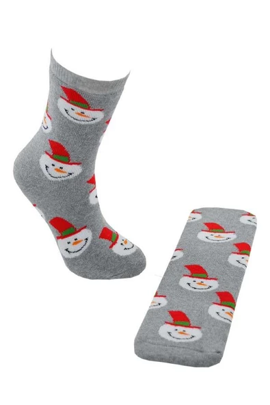 Dode Flora Çocuk Pamuk İç Havlu Kardam Adam Desenli Soket Yılbaşı Çorabı - 2