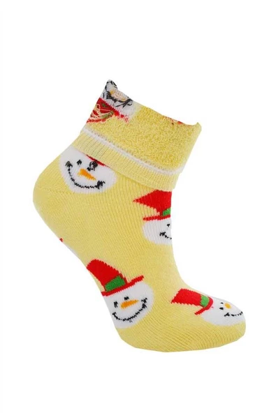 Dode Flora Çocuk Pamuk İç Havlu Kardam Adam Desenli Soket Yılbaşı Çorabı - 11