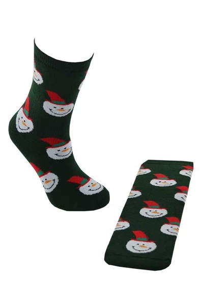 Dode Flora Çocuk Pamuk İç Havlu Kardam Adam Desenli Soket Yılbaşı Çorabı - 3