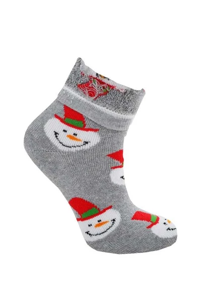 Dode Flora Çocuk Pamuk İç Havlu Kardam Adam Desenli Soket Yılbaşı Çorabı - 6