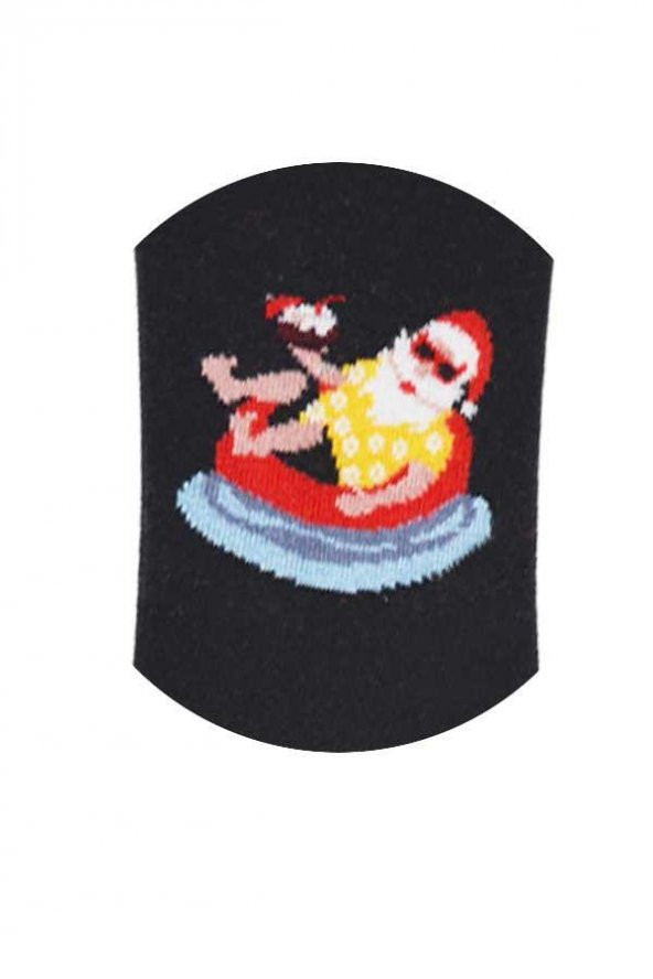 Dode Flora Club Erkek Pamuk Merry Christmas Noel Baba Desenli Yılbaşı Çorabı - 2