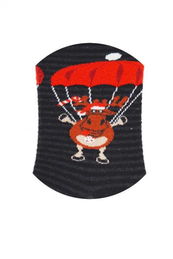 Dode Flora Club Erkek Pamuk Merry Christmas Geyik Desenli Yılbaşı Çorabı - 2