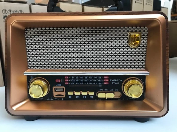 Everton Rt-817  Bluetooth Fm-Usb-Tf-Aux Şarjlı Nostaljik Radyo