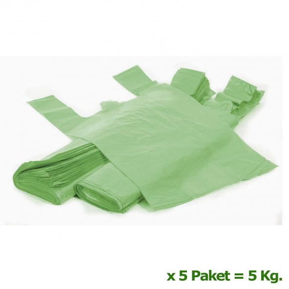 Arma Yeşil Market Poşeti Torbası - Hışır Atlet Poşet - Büyük Boy - 30 x 60 Cm. - 5 Kg. - 2