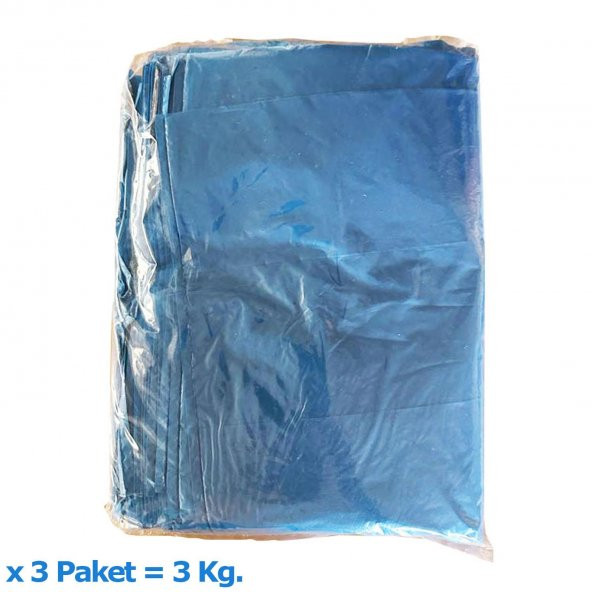 Arma Mavi Market Poşeti Torbası - Hışır Atlet Poşet - Orta Boy - 28 x 50 Cm. - 1 Kg. - 2