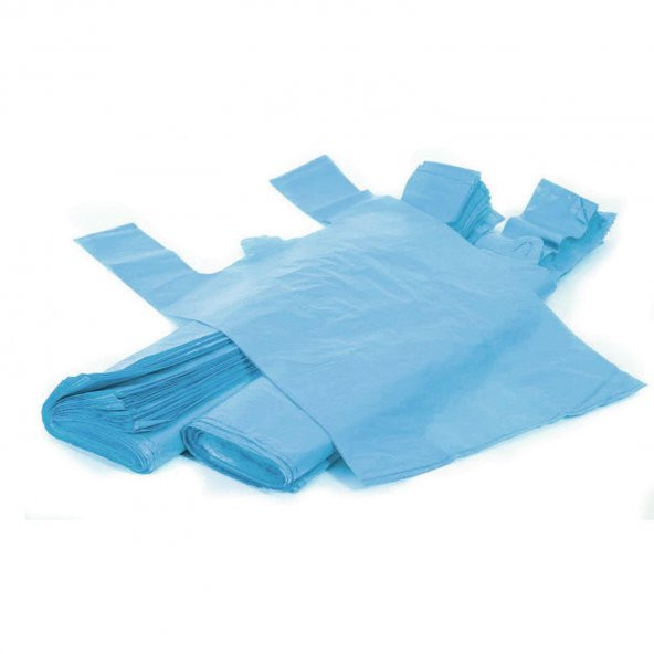 Arma Mavi Market Poşeti Torbası - Hışır Atlet Poşet - Orta Boy - 28 x 50 Cm. - 5 Kg.