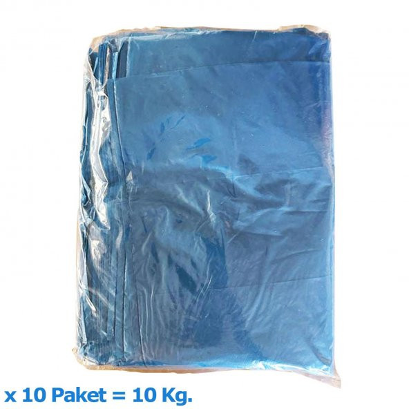 Arma Mavi Market Poşeti Torbası - Hışır Atlet Poşet - Orta Boy - 28 x 50 Cm. - 10 Kg. - 3