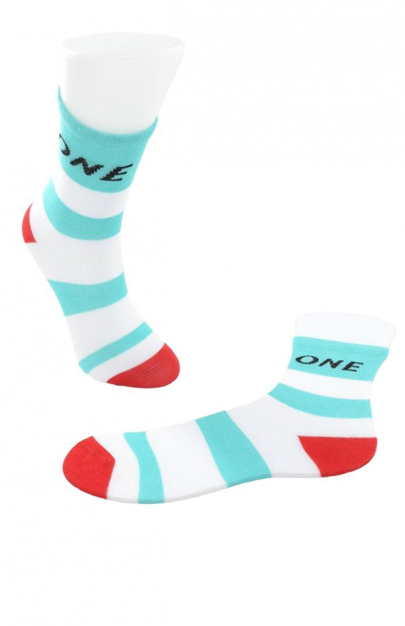 Ekinoks Çizgili-Cool Yazılı Erkek Çocuk Soket Çorap - 2