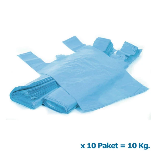 Arma Mavi Market Poşeti Torbası - Hışır Atlet Poşet - Orta Boy - 28 x 50 Cm. - 10 Kg. - Resim 2