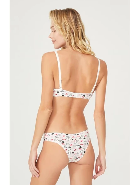 Destekli Penye Sütyen Takımı Balenli Kiss Heart Cnsy 207TK - 2