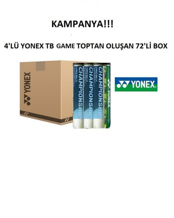 YONEX TB CHAMPIONSHIP TENİS TOPU 72Lİ PAKET-KAMPANYALI