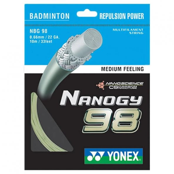 Yonex NBG 98 Badminton Kordajı 200 M Gümüş Gri