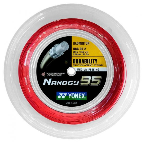 Yonex NBG 95 Badminton Kordajı 200 M Kırmızı