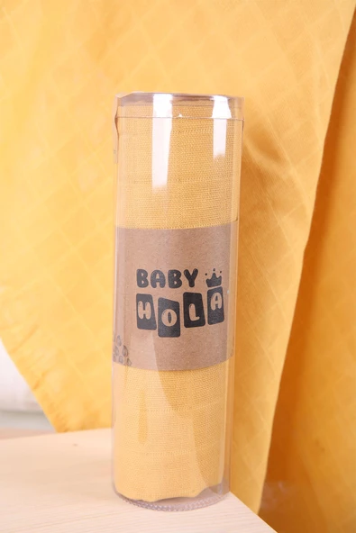 Babyhola Müslin Örtü 80x80cm Düz Renk Kare Dokuma Organik Hediyelik Emzirme Alt Açma Yenidoğan Puset Örtüsü - 3