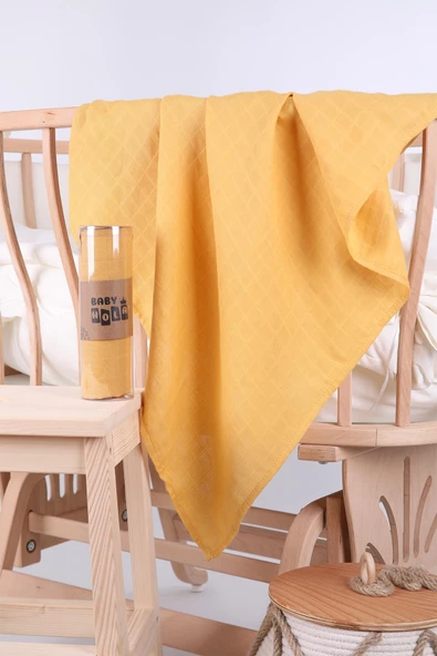 Babyhola Müslin Örtü 80x80cm Düz Renk Kare Dokuma Organik Hediyelik Emzirme Alt Açma Yenidoğan Puset Örtüsü - 2