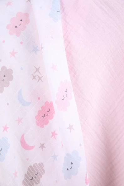 Babyhola 2'li Müslin Örtü Seti 80x80cm Kutulu Organik Hediyelik Emzirme Alt Açma Yenidoğan Puset Örtüsü - 6