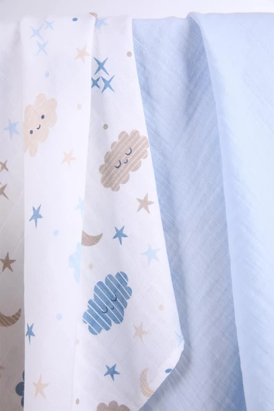 Babyhola 2'li Müslin Örtü Seti 80x80cm Kutulu Organik Hediyelik Emzirme Alt Açma Yenidoğan Puset Örtüsü - 12