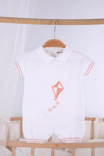 Kısa Kol Uçurtma Desen Erkek Bebek Yazlık Triko Tulum 5501 - 9