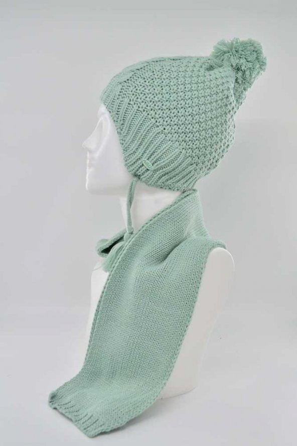 Kitti Kız Çocuk Tüylenmeye Dayanıklı Polar Bere Eldiven Atkı Takımı (K22170-3) - 7