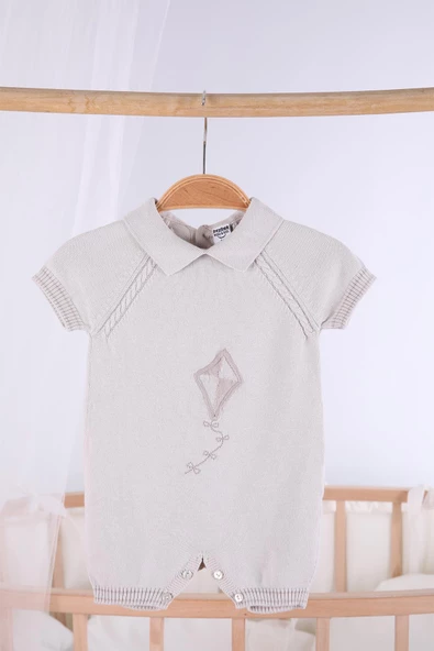 Kısa Kol Uçurtma Desen Erkek Bebek Yazlık Triko Tulum 5501 - 5