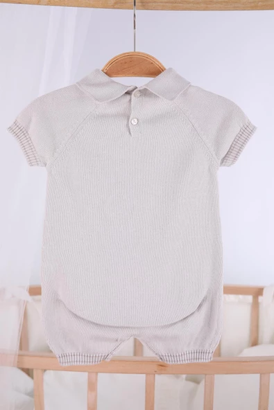 Kısa Kol Uçurtma Desen Erkek Bebek Yazlık Triko Tulum 5501 - 7