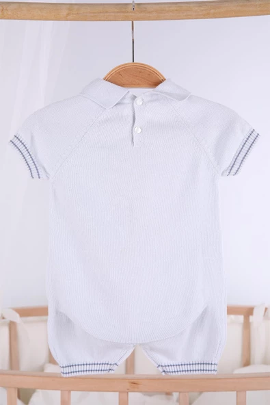 Kısa Kol Uçurtma Desen Erkek Bebek Yazlık Triko Tulum 5501 - 3
