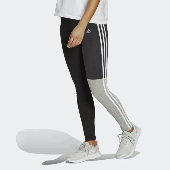 Adidas HC8826 Essentials 3-Stripes Cotton  Kadın Siyah Spor Tayt - 6