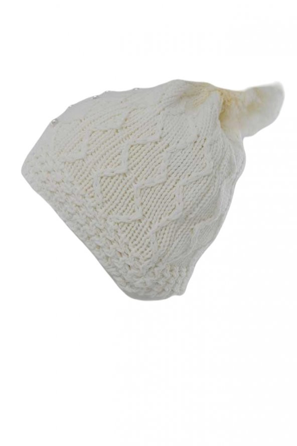 Kitti Kız Çocuk Tüylenmeye Dayanıklı İç Polar İncili Ponponlu Bere (K22140-02) - 5