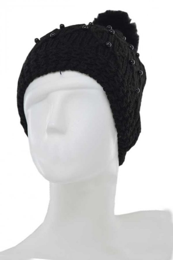 Kitti Kız Çocuk Tüylenmeye Dayanıklı İç Polar İncili Ponponlu Bere (K22140-02) - 10