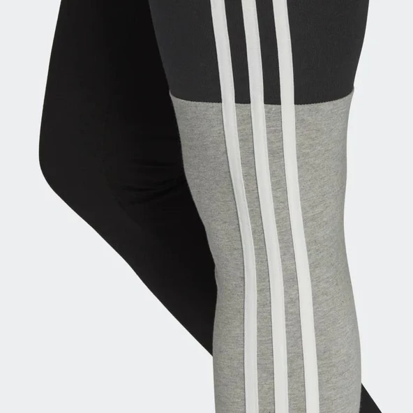 Adidas HC8826 Essentials 3-Stripes Cotton  Kadın Siyah Spor Tayt - 8